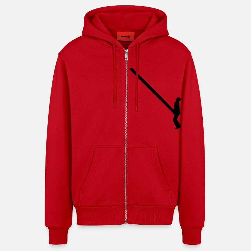 de jeter le Caber - Veste à capuche bio décontractée fabriquée en UE - rouge