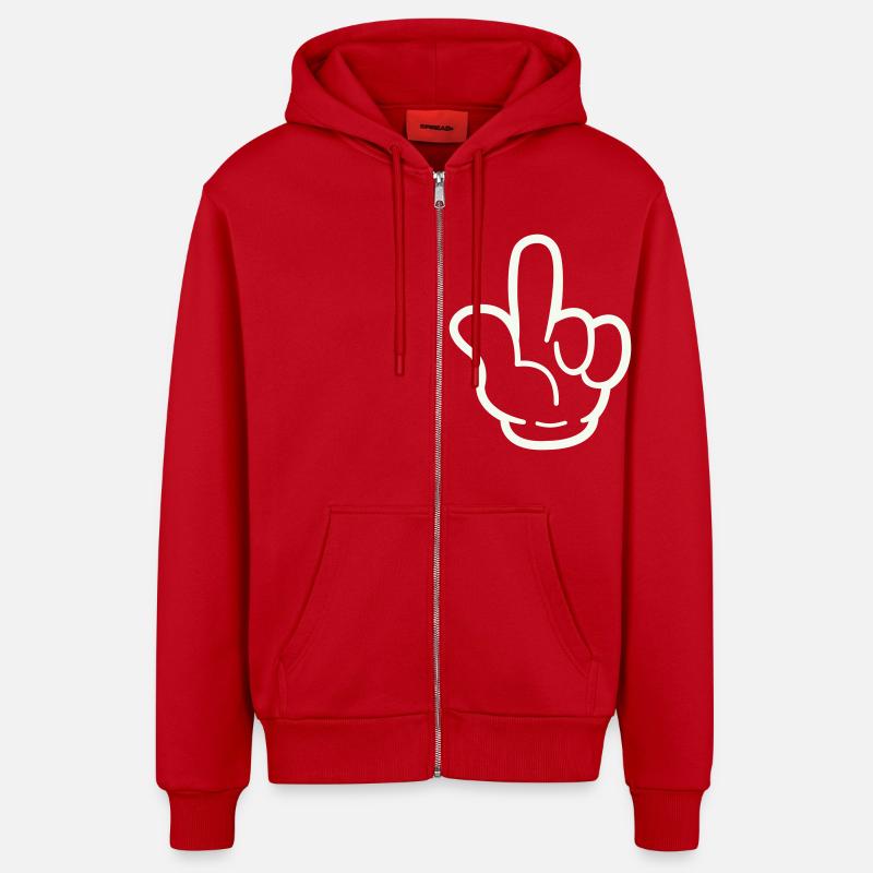 hand comic - Organic Relaxed Kapuzenjacke Made in EU - Rot