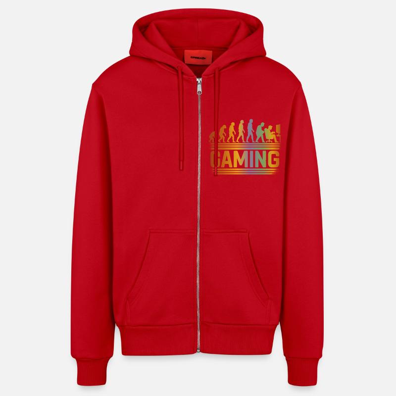 Evolution Gaming - Organic Relaxed Kapuzenjacke Made in EU - Rot