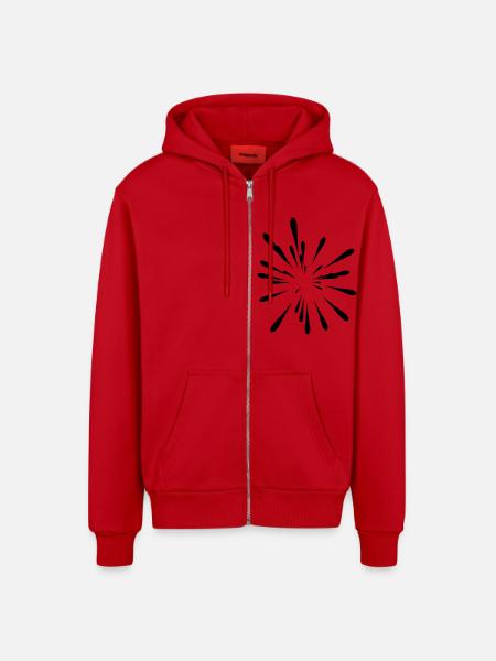 Eklat Stelle Malerei - Organic Relaxed Kapuzenjacke Made in EU - Rot