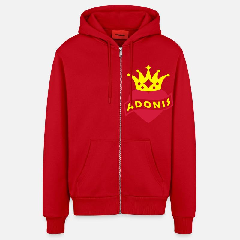 Mit Herz & Krone - ADONIS - Organic Relaxed Kapuzenjacke Made in EU - Rot