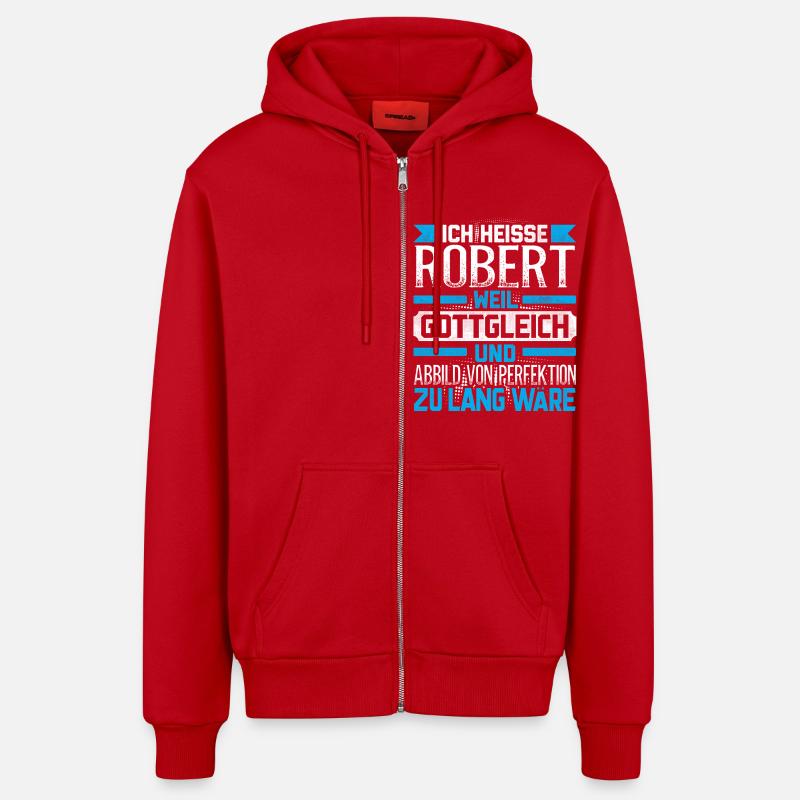 ROBERT - Gottgleich - Organic Relaxed Kapuzenjacke Made in EU - Rot