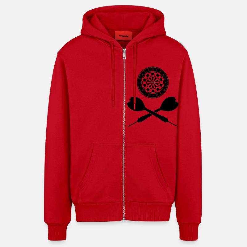 Flèches croisées - Veste à capuche bio décontractée fabriquée en UE - rouge