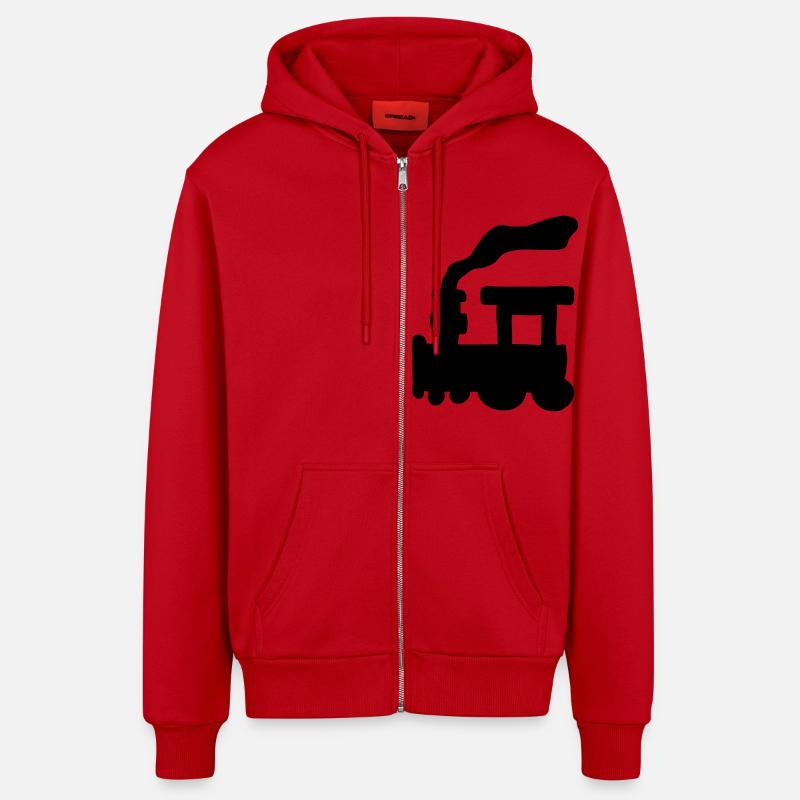 Small Train - Organic Relaxed Kapuzenjacke Made in EU - Rot