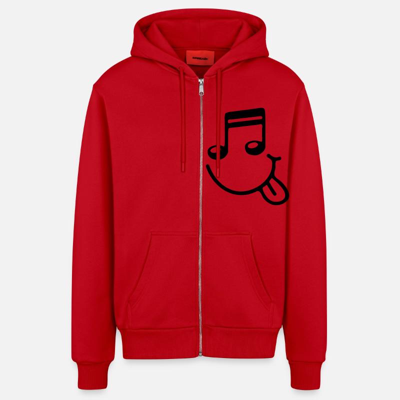 music_smiley_f1 - Veste à capuche bio décontractée fabriquée en UE - rouge