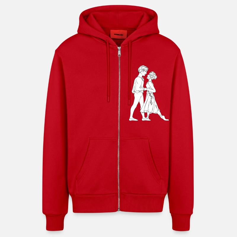 Danseurs de ballet - Veste à capuche bio décontractée fabriquée en UE - rouge
