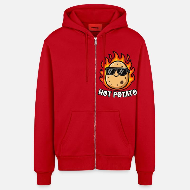 PATATE CHAUDE - Veste à capuche bio décontractée fabriquée en UE - rouge