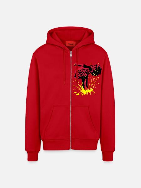 splash - Organic Relaxed Kapuzenjacke Made in EU - Rot