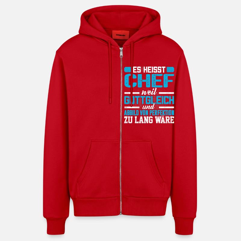CHEF - Perfekt - Organic Relaxed Kapuzenjacke Made in EU - Rot