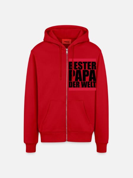 papa_f2 - Organic Relaxed Hooded Jacket Made in EU - red