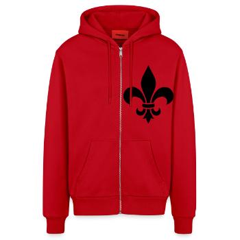Lis - Veste à capuche bio décontractée fabriquée en UE - rouge - Devant