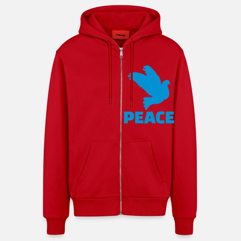 Peace - Organic Relaxed Kapuzenjacke Made in EU - Rot