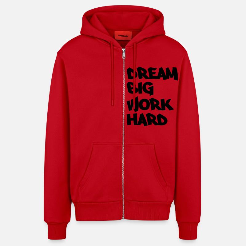 Dream big, work hard - Organic Relaxed Kapuzenjacke Made in EU - Rot