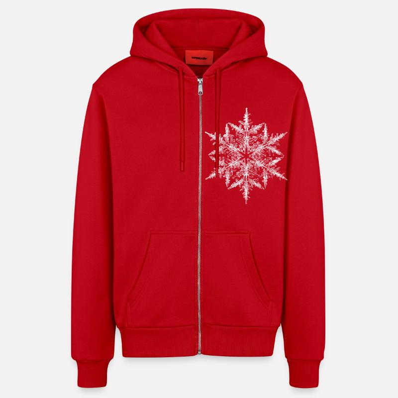 snowflake 5 white - Organic Relaxed Kapuzenjacke Made in EU - Rot