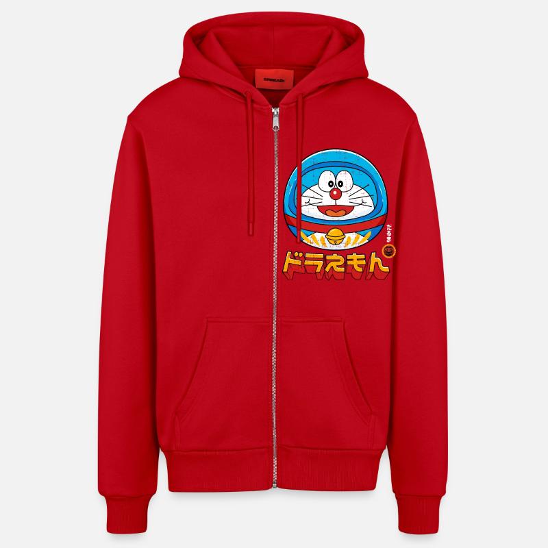 DORAEMON DARUMA - Veste à capuche bio décontractée fabriquée en UE - rouge