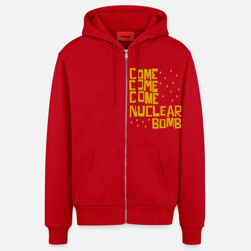 Venez, venez, venez bombe nucléaire - Veste à capuche bio décontractée fabriquée en UE - rouge