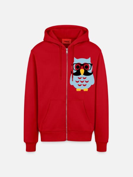 Eule - Organic Relaxed Kapuzenjacke Made in EU - Rot