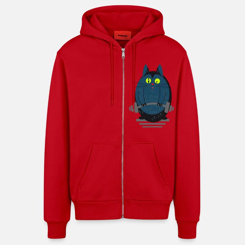 Katzenstark - Veste à capuche bio décontractée fabriquée en UE - rouge