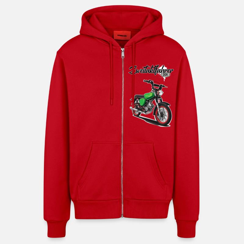 S51 (vert) // Illustration - Veste à capuche bio décontractée fabriquée en UE - rouge