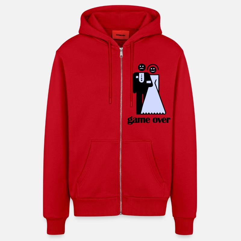 Jeu de mariage plus - Veste à capuche bio décontractée fabriquée en UE - rouge