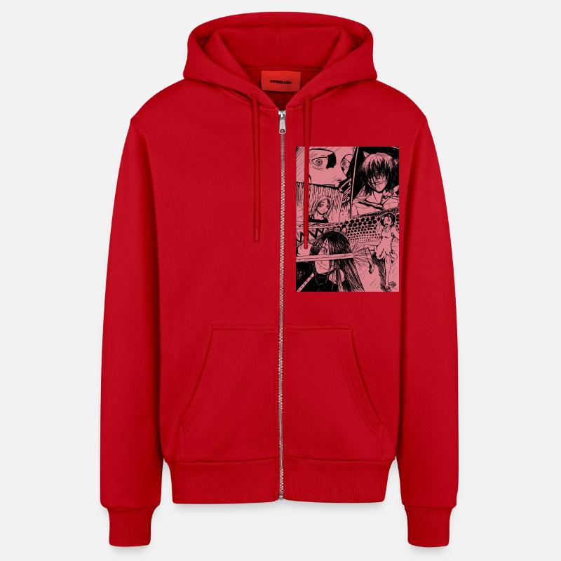 Manga - Organic Relaxed Hooded Jacket Made in EU - red