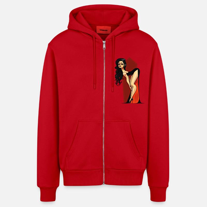 Vampire Pin-up - Veste à capuche bio décontractée fabriquée en UE - rouge