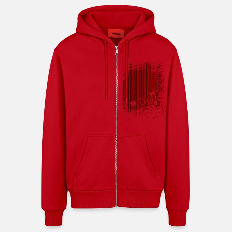 fond rotes_muster - Veste à capuche bio décontractée fabriquée en UE - rouge