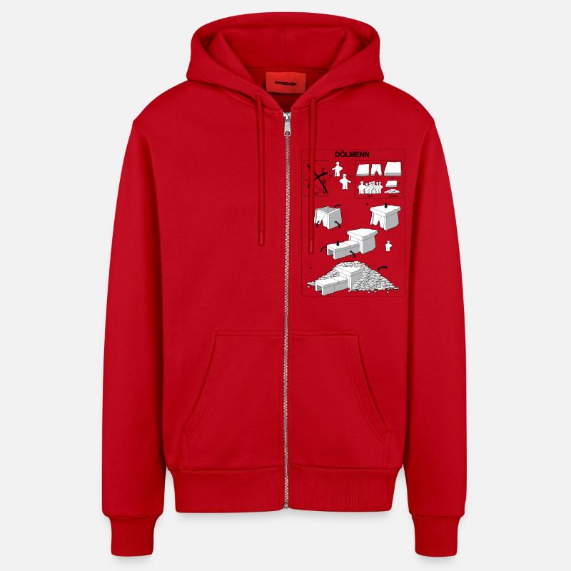 DOLMEN - Veste à capuche bio décontractée fabriquée en UE - rouge