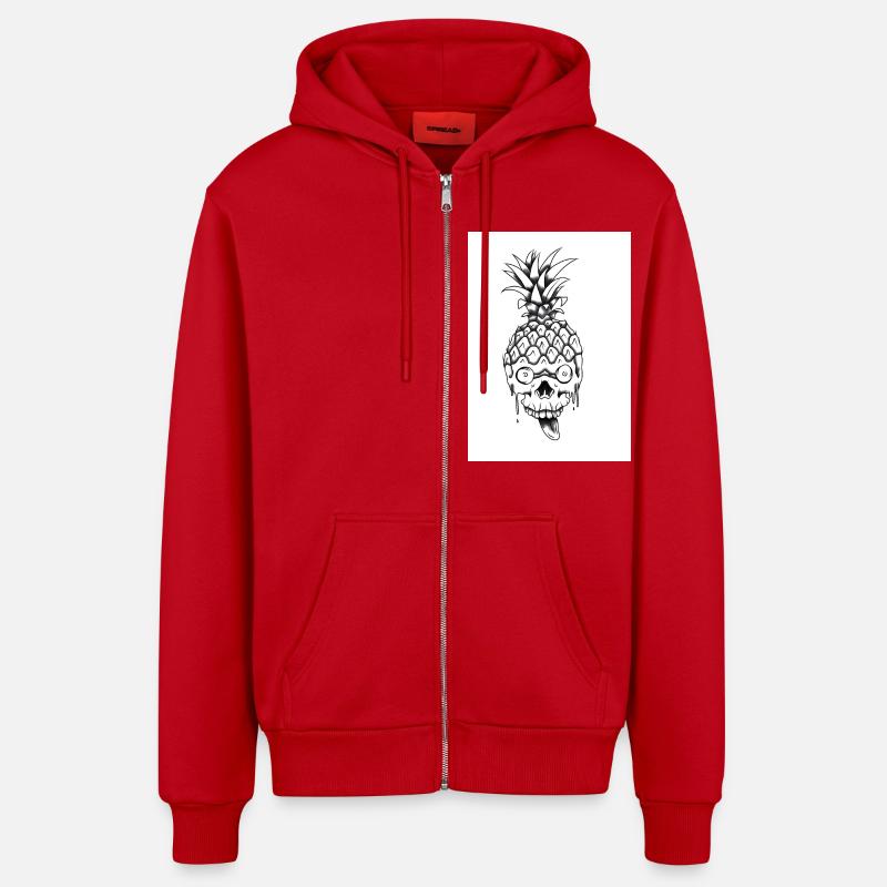 Crazy Pineapple - Organic Relaxed Kapuzenjacke Made in EU - Rot