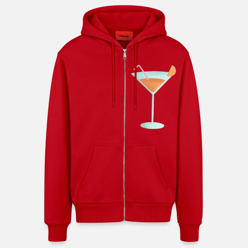 Cocktail à l’orange - Veste à capuche bio décontractée fabriquée en UE - rouge