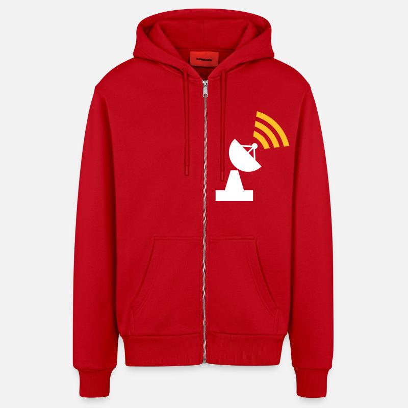 Wlan - Organic Relaxed Kapuzenjacke Made in EU - Rot