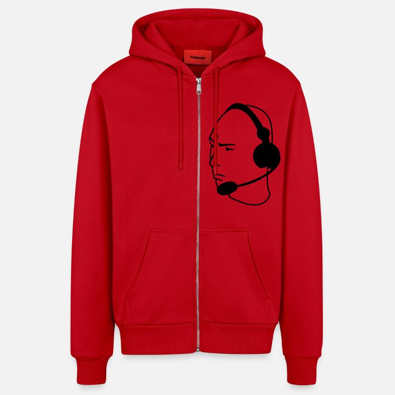 Alderiate - Veste à capuche bio décontractée fabriquée en UE - rouge