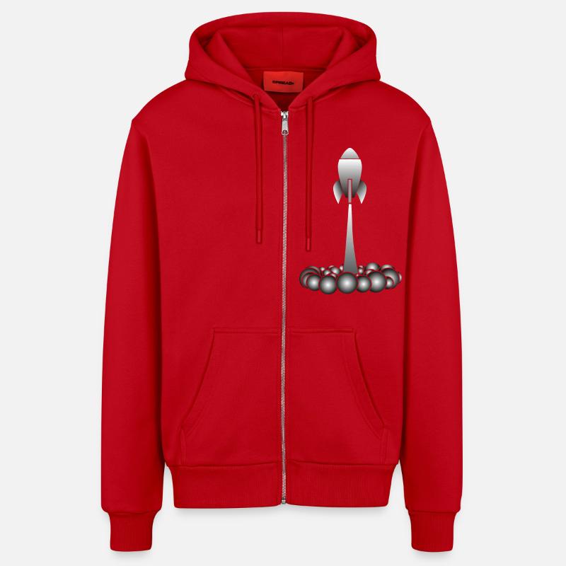 Rakete rocket - Organic Relaxed Kapuzenjacke Made in EU - Rot