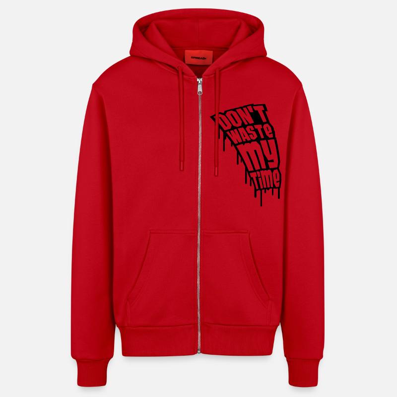 Don't Waste My Time Graffiti - Veste à capuche bio décontractée fabriquée en UE - rouge