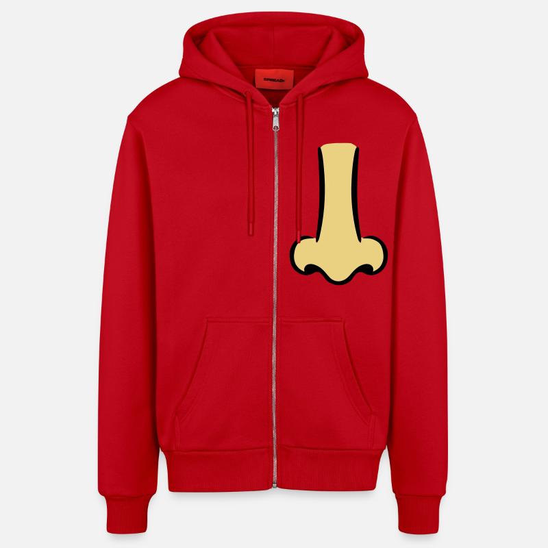 Nose - Organic Relaxed Hooded Jacket Made in EU - red