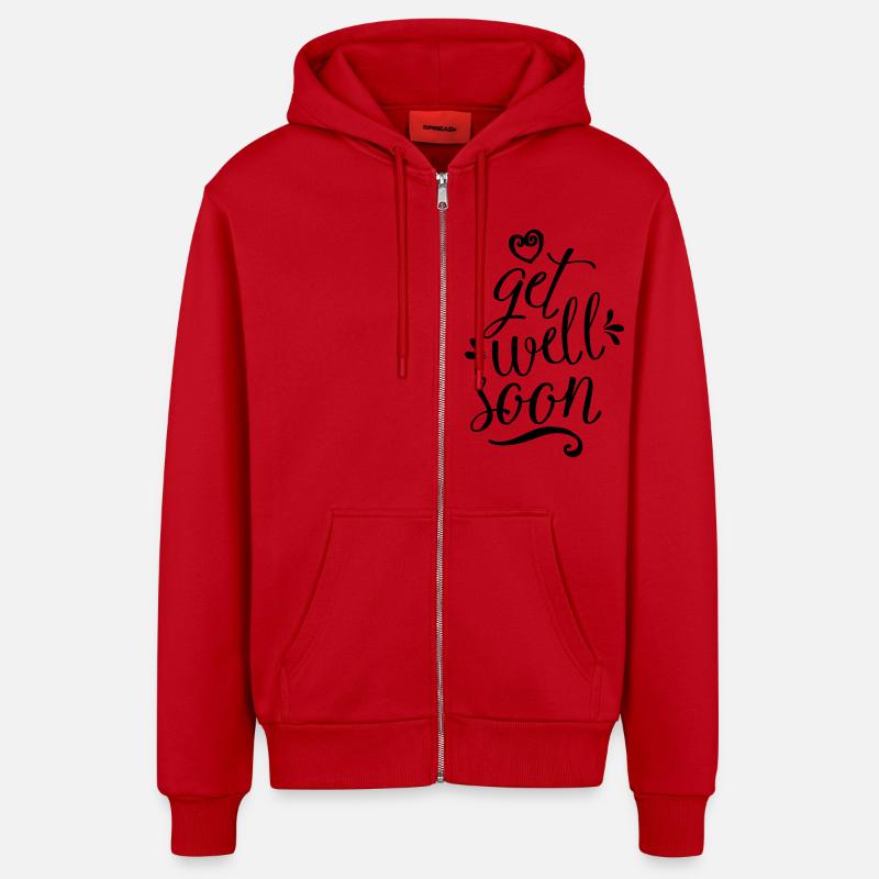 Get Well Soon - Veste à capuche bio décontractée fabriquée en UE - rouge