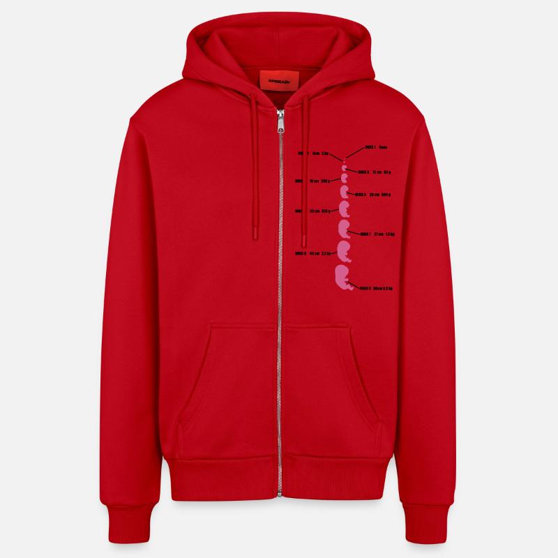 bébé evolution - Veste à capuche bio décontractée fabriquée en UE - rouge