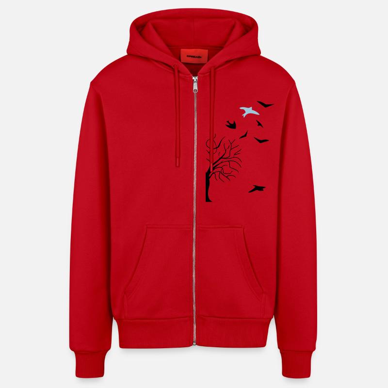 design - Organic Relaxed Kapuzenjacke Made in EU - Rot
