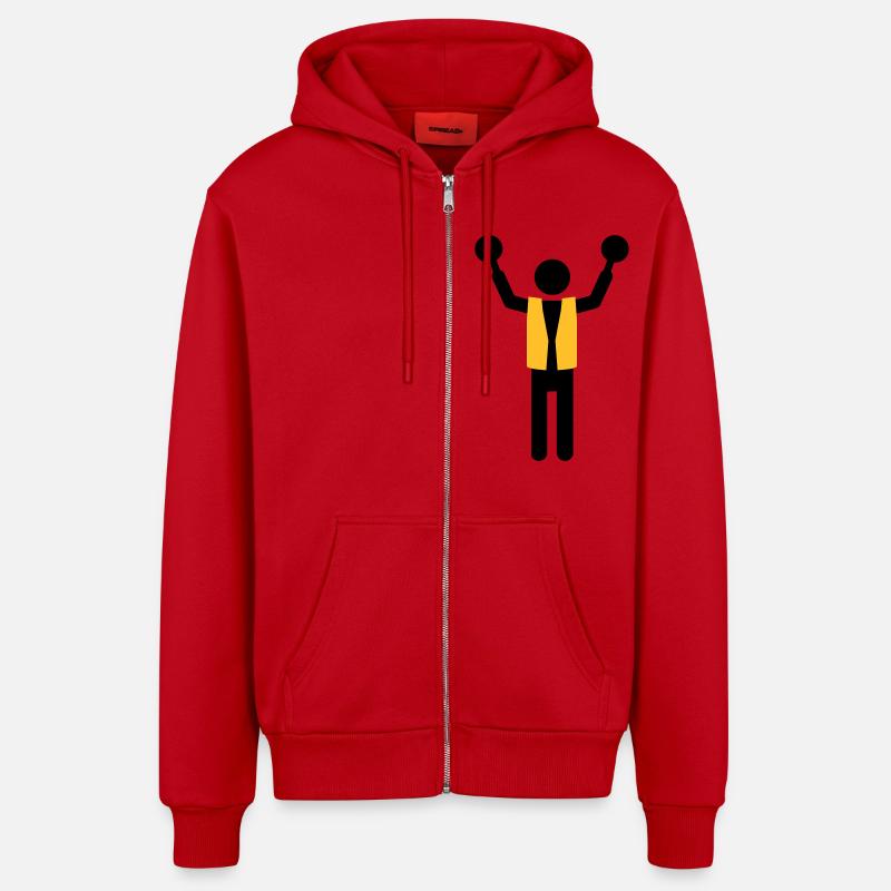 flight controller - Organic Relaxed Hooded Jacket Made in EU - red