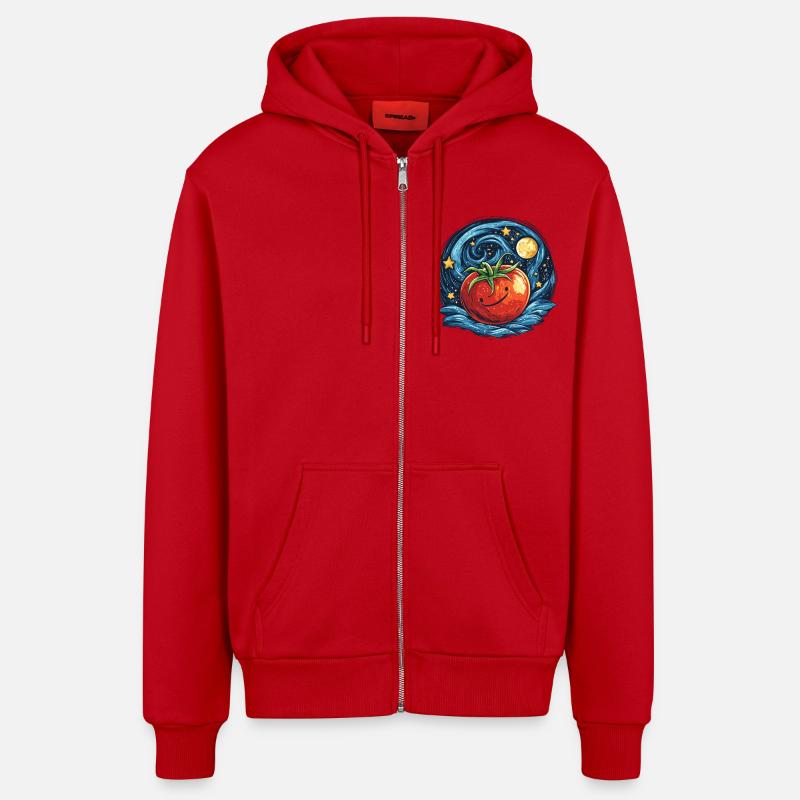 Tomate style nuit étoilée - Veste à capuche bio décontractée fabriquée en UE - rouge