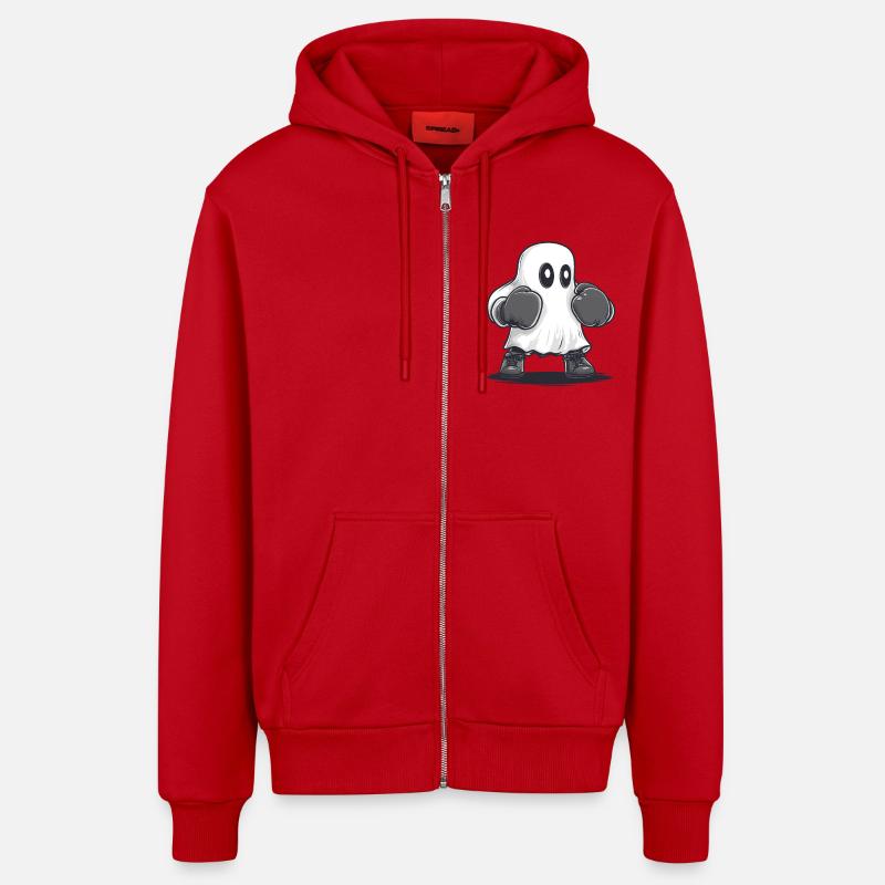 Fantôme de la boxe - Veste à capuche bio décontractée fabriquée en UE - rouge