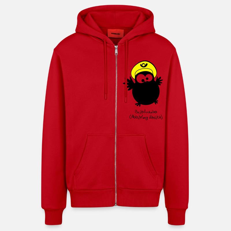 EULE // Brieftaube (Abbildung ähnlich) - Organic Relaxed Kapuzenjacke Made in EU - Rot