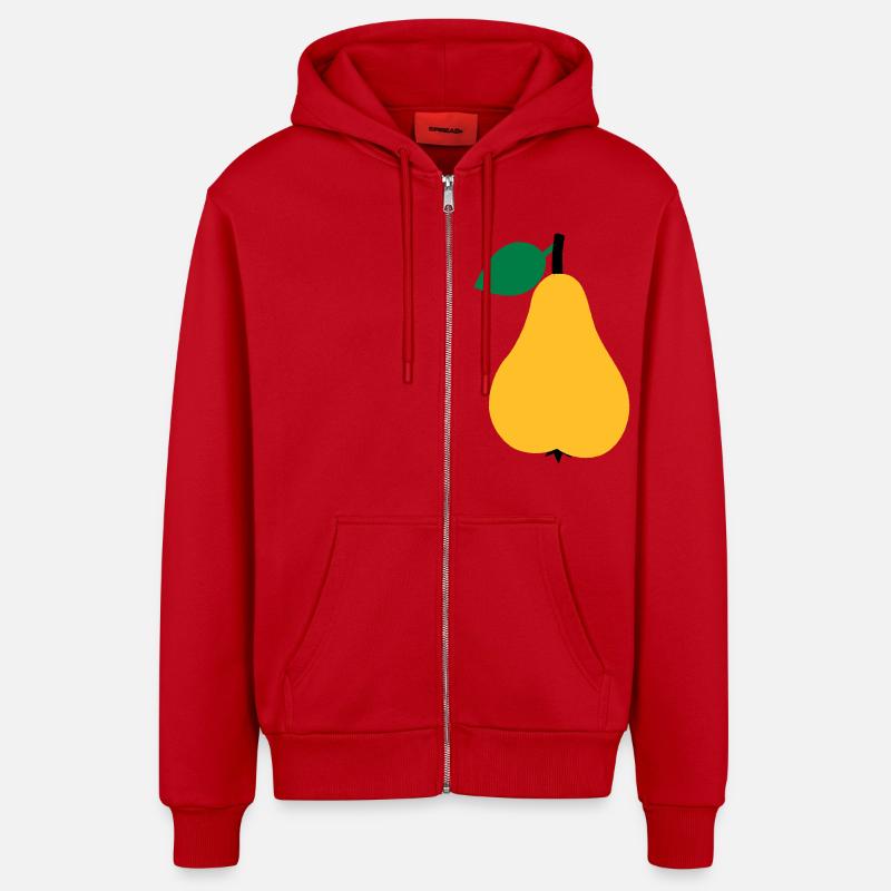 Birne - Organic Relaxed Kapuzenjacke Made in EU - Rot