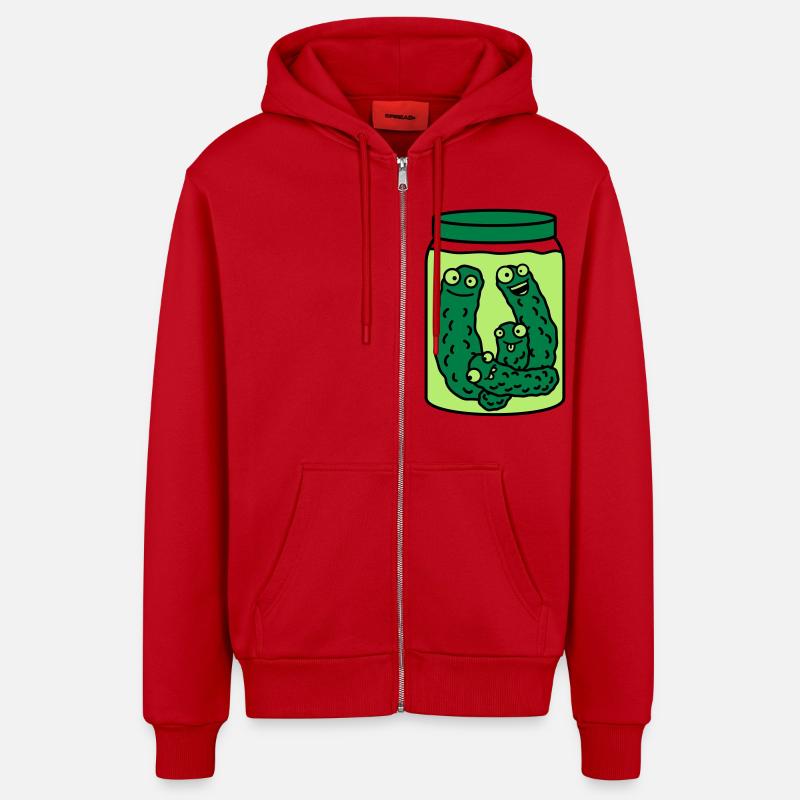 Funny Cucumber Preserving Jar - Veste à capuche bio décontractée fabriquée en UE - rouge