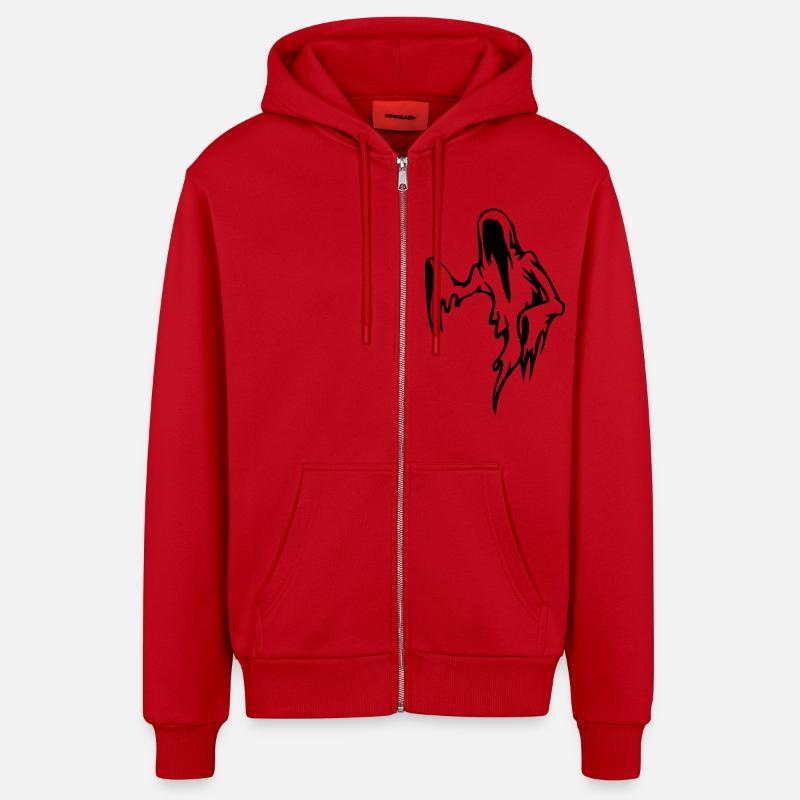 Geist Gespenst - Organic Relaxed Kapuzenjacke Made in EU - Rot