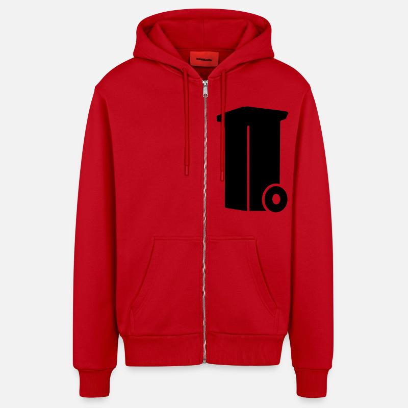 Mülltonne - Organic Relaxed Kapuzenjacke Made in EU - Rot