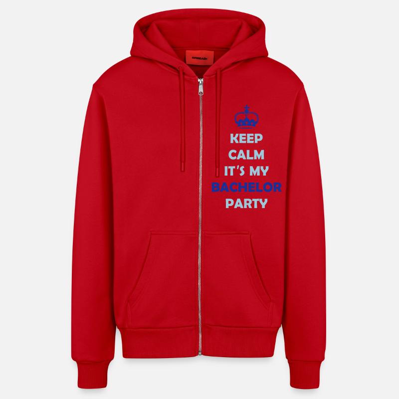 keep_calm_bachelor_party_2 - Organic Relaxed Kapuzenjacke Made in EU - Rot