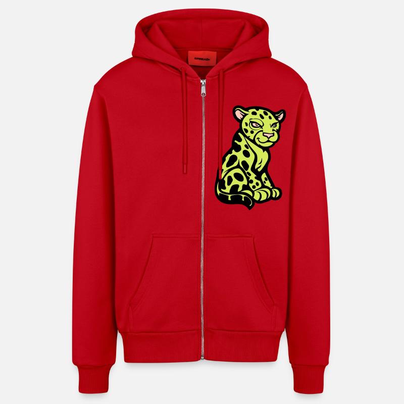 gepard tier comic - Organic Relaxed Kapuzenjacke Made in EU - Rot