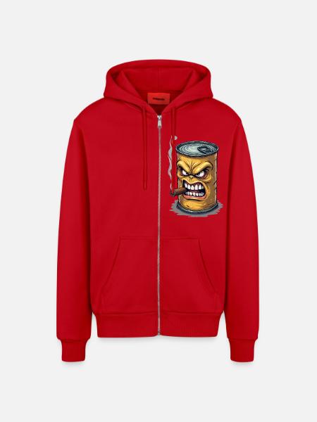 Tin - Organic Relaxed Hooded Jacket Made in EU - red