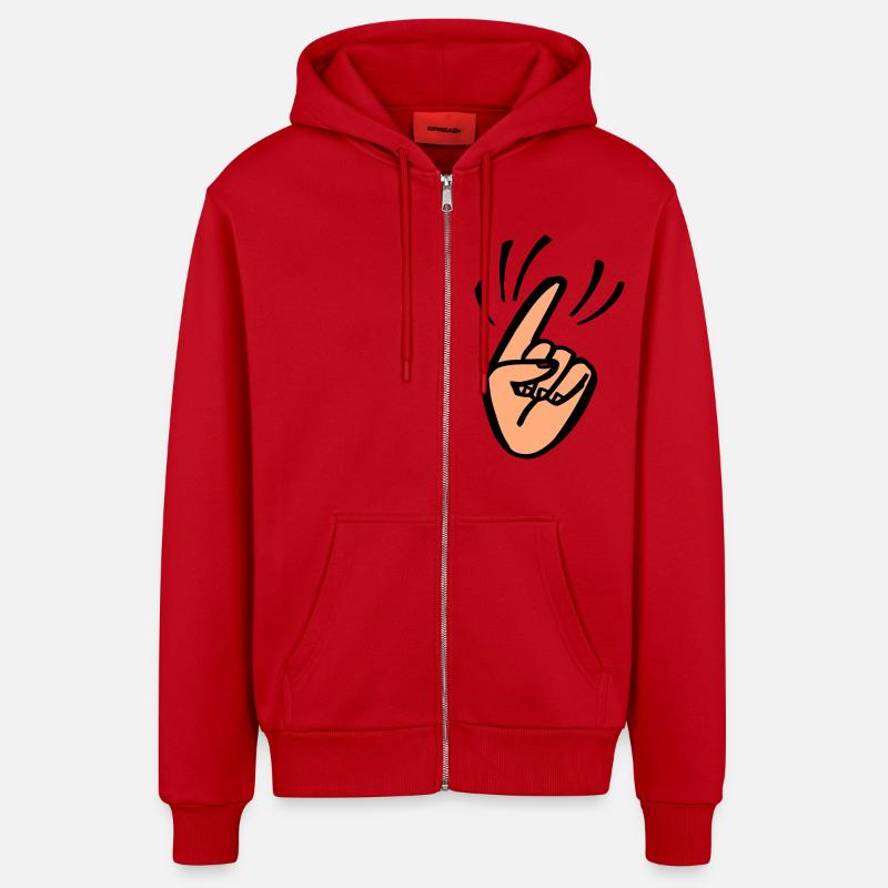 Finger Waggle - Organic Relaxed Kapuzenjacke Made in EU - Rot